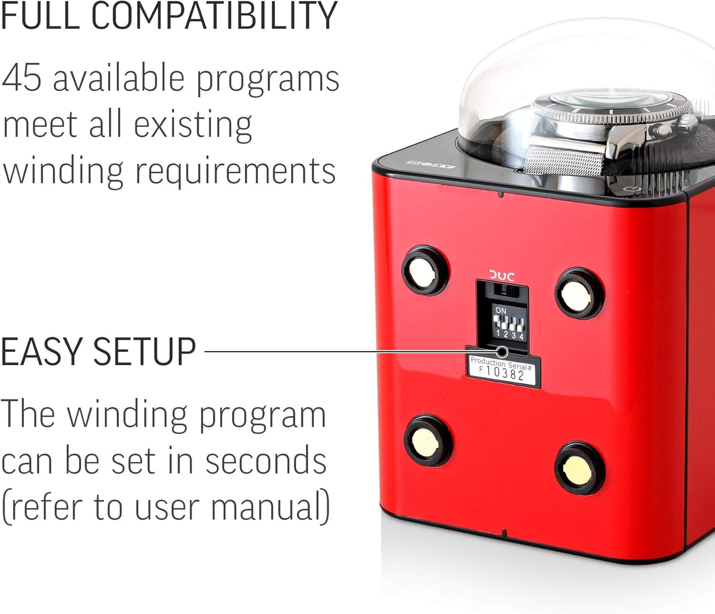 Watch Winder for Automatic Watch with Vertical Rotor Stop (with AC Adapter)