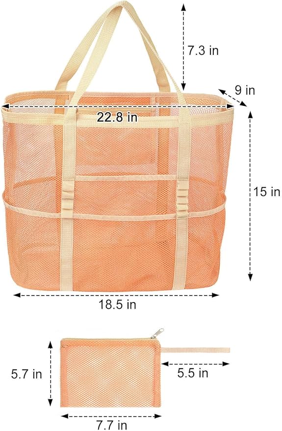 Mesh Beach Bag Vacation Essentials - Large Tote Pool Bag for Women Vacation Essentials Beach Accessories