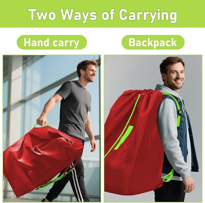 Car Seat Bags For Airplane Travel, Gate Check Bag, Durable Travel Bag with Thickened Shoulder Straps and 2pcs Luggage Tags For Airplane（Red）