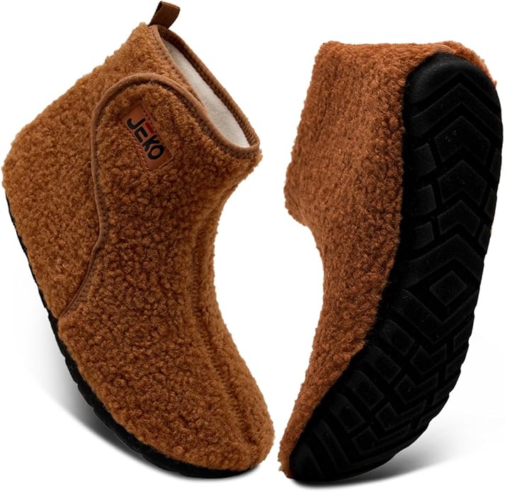 UUBARIS Bootie Slippers for Women Men Furry Warm House Sock Shoes For Indoor Outdoor Travel