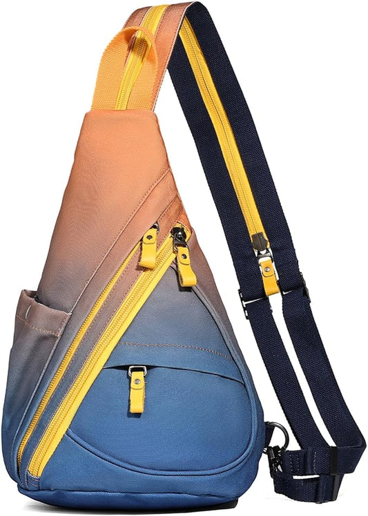 KL928 Canvas Sling Bag - Small Crossbody Backpack Shoulder Casual Daypack Rucksack for Men Women