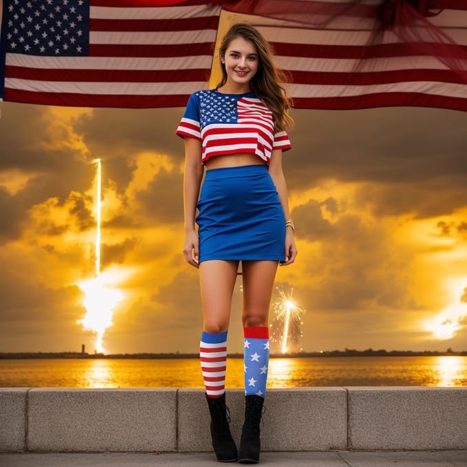 Junely Compression Socks for Women Knee High Socks for Running Nurses Pregnant Women Work Support Travel Flight Sports