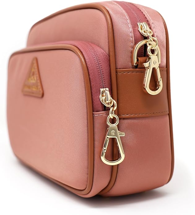 Womens Anti-Theft Water-Proof Travel Crossbody Bag with Slash-Resistant Faux Leather & Locking Clasps Strap