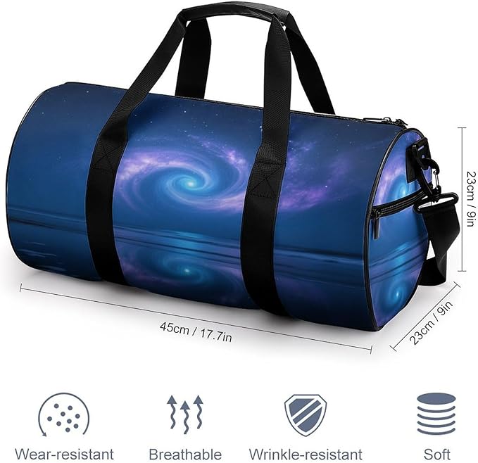 Sports Gym Bag for Women Men Travel Duffel Bag Tote Weekender Bag Mirror Sea Star Vortex Carry on Overnight Bag for Travel Swimming Fitness Workout Sports Duffle Bag