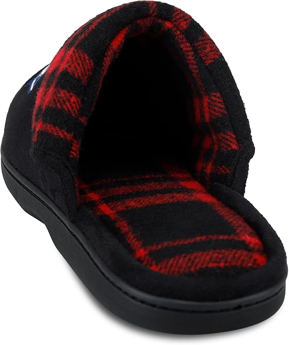 Dickies Men's Slide-on Memory Foam Scuff Slipper With Embroidered Logo - Indoor/Outdoor Sole