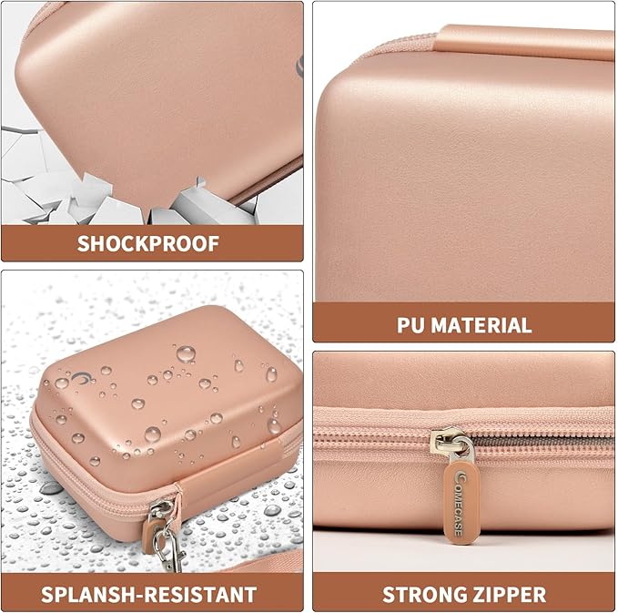 Comecase Carrying & Protective Case for Digital Camera, for CAMKORY/for Kodak Pixpro/for Canon PowerShot ELPH 180/190 / for Sony DSCW800 DSCW830 Cameras for Travel - Rose Gold