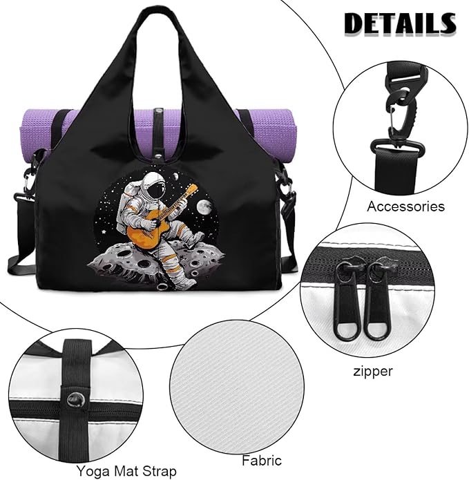 Gym Bag Mens Seperate Compartment Workout Bag with Mat Holder Wet Pocket, Sports Duffel Bag Carry On Sweaty Gym Gear for Pilates Running