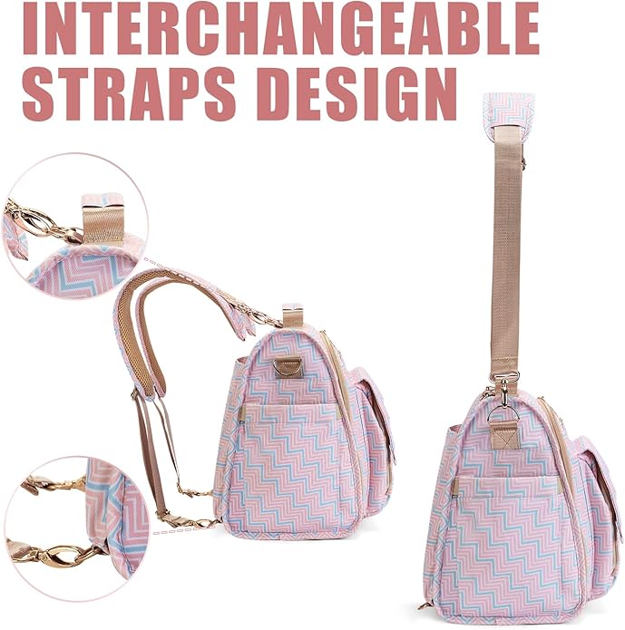 ALLCAMP Diaper Backpack, Waterproof Large Capacity Baby Bag, Multi-Function Nappy Bag with Stroller Hooks, Convertible Tote