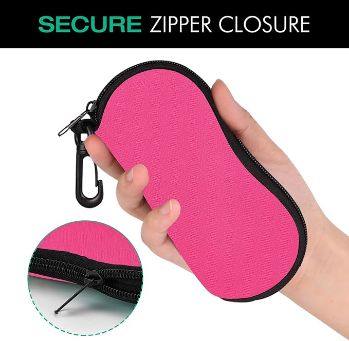 MoKo Sunglasses Soft Case Ultra Light Neoprene Zipper Eyeglass Case for Men Women