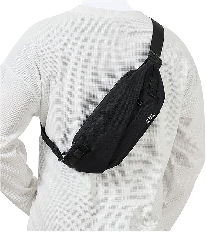 Fanny Pack for Mens Crossbody Bag, Sling Bag for Women Anti Theft Waist Packs with Adjustable Strap Casual Daypack for Running Sports Hiking Cycling Travel Walking - Black
