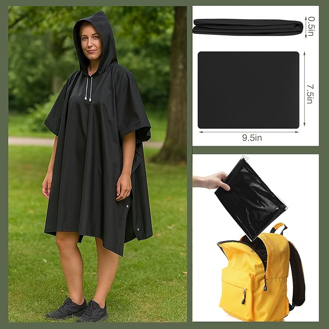 Zhehao 40 Pcs Rain Ponchos for Adult Homeles Bulk Reusable Raincoat with Drawstring Waterproof Plastic Raincoat for Men Women
