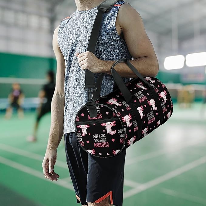 Weekender Carry on Beach Yoga Overnight Luggage Bag Just A Girl Who Loves Axolotls Gym Sports Duffle Bag Dance Gymnastics Bags