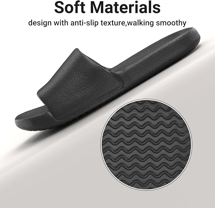 Shower Shoes for Women & Men - Non-Slip House Slippers - Cloud Comfort Slides - Quick-Dry, Arch Support - Perfect for Bathroom, Beach, Pool, Travel