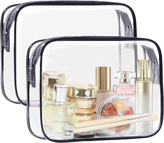 COSHAYSOO Sunscreen Bag Clear Makeup Toiletry Pouch Beach Vacation Essentials for Women Teen Girls Easter Basket Stuffers Gifts Summer Pool Travel Must Have Accessories Waterproof Stuff