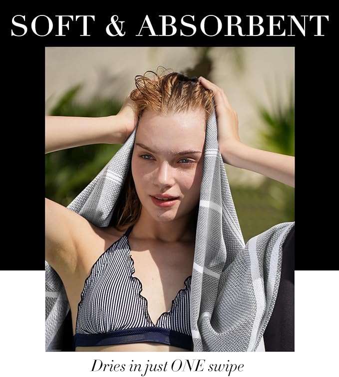 Antfuny 2 Pack Turkish Beach Towel Quick Dry Absorbent Lightweight Thin Bathroom Bath Pool Swim Towels Extra Large Oversized Sand Free Towel Beach Accessories Essentials Stuff Adults Gift Yellow Pink