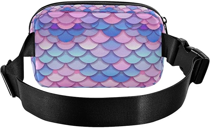 Colorful Mermaid Scale Fanny Pack for Women Men Water Resistant Fashion Waist Packs with Adjustable Strap Belt Bag for Travel Workout Jogging Hiking 21219322