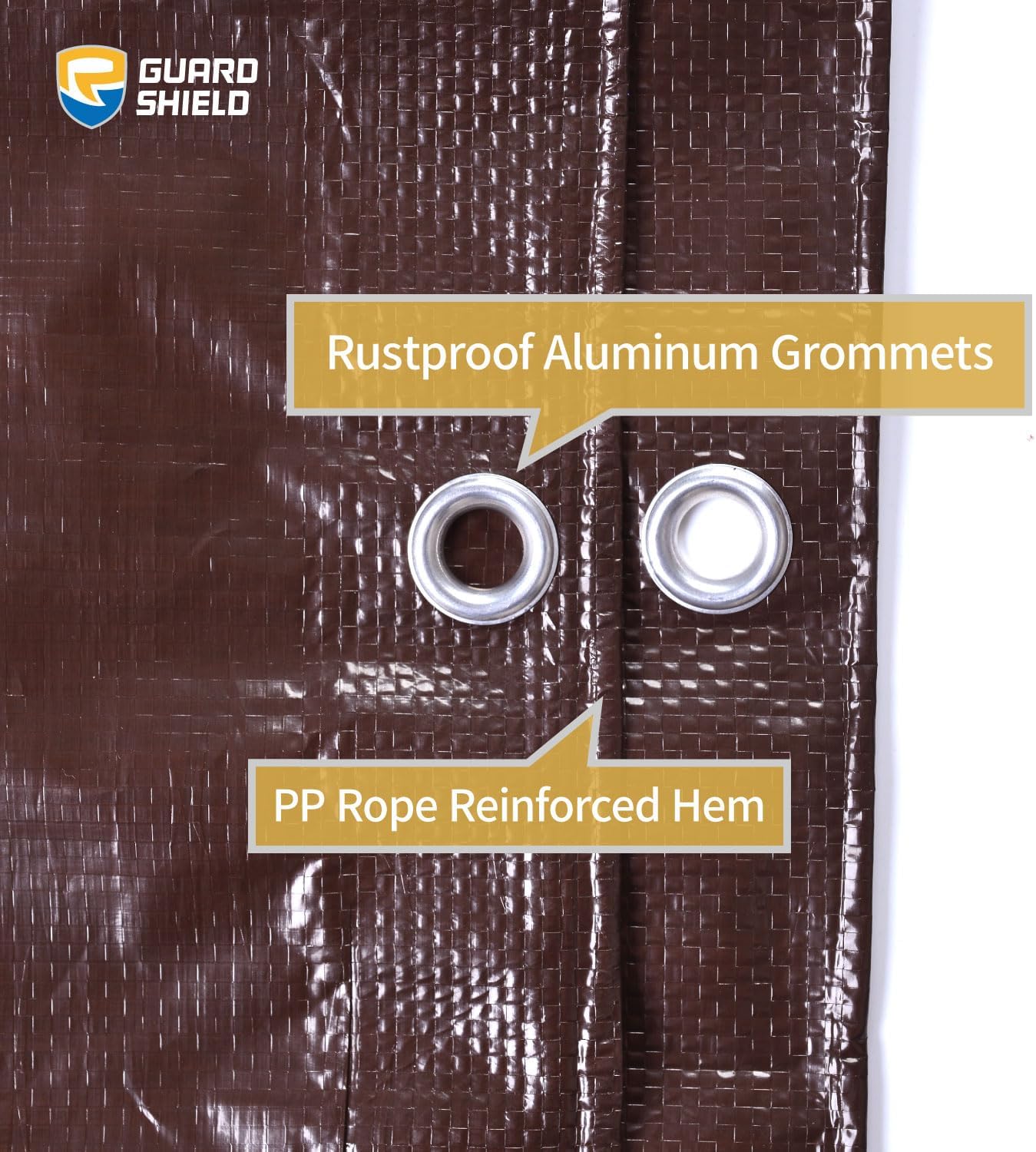 GUARD SHIELD Brown Tarp 8x10 Feet Waterproof Tarps Lightweight Camping Tarp Outdoor Multi Purpose Poly Cover 6mil