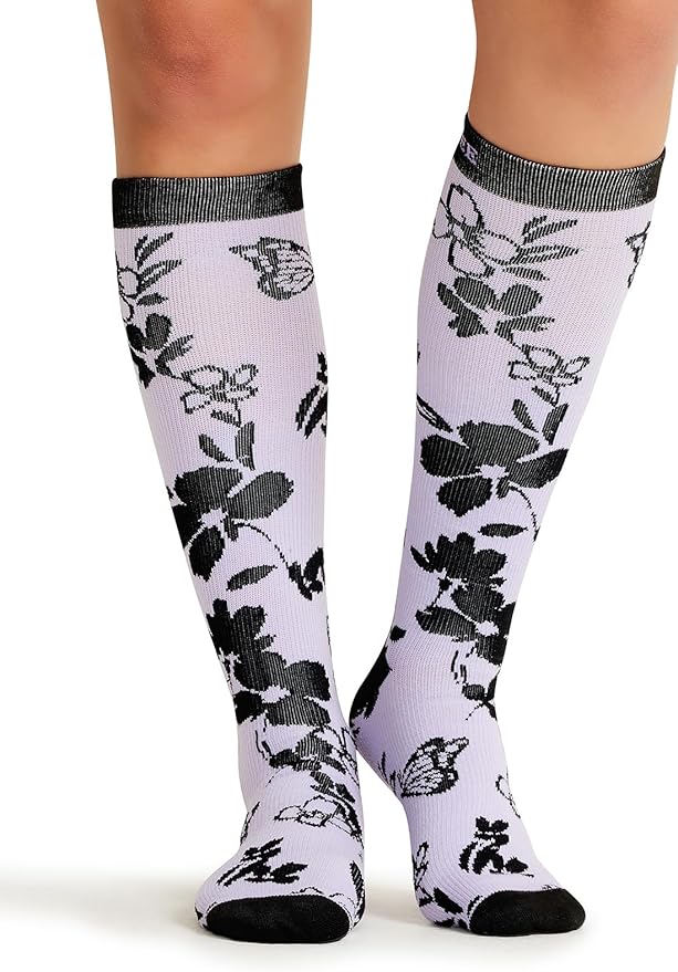 Cherokee Women's 10-15mmHg Compression Socks – Fun Print Knee Highs with Light Support, Soft Feel - PRINTSUPPORT
