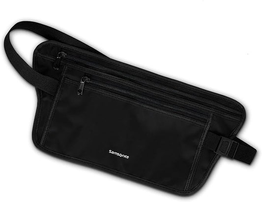 Samsonite RFID Waist Belt - Lightweight and Durable Nylon RFID Protection Technology - Blocks RFID Signals Encoded In Passports, IDs & Credit Cards