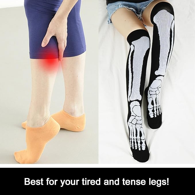 Junely Compression Socks for Women Knee High Socks for Running Nurses Pregnant Women Work Support Travel Flight Sports