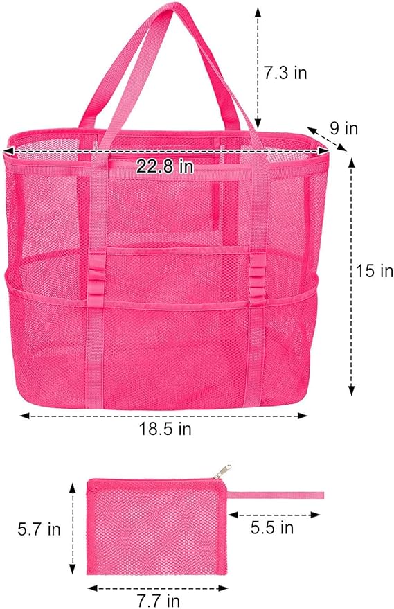 Mesh Beach Bag Vacation Essentials - Large Tote Pool Bag for Women Vacation Essentials Beach Accessories