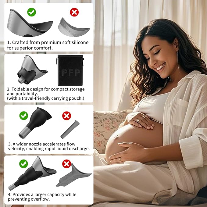 PFP Female Urination Device - Female Urinals for Women with Storage Pouch, Pee Funnel for Women Travel Companion for Outdoor & Surgery, Female Urinal Perfect for Hiking, Camping, Travel
