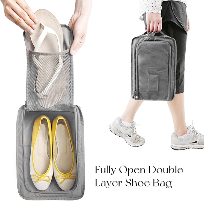 SNAIL GARDEN 8 Pack Compression Packing Cubes Set with Cable Organiser,Pill Box,Shoes Packing Organizer,Lightweight Compression Bags for Travel,4 Sizes Luggage Organizer Bags