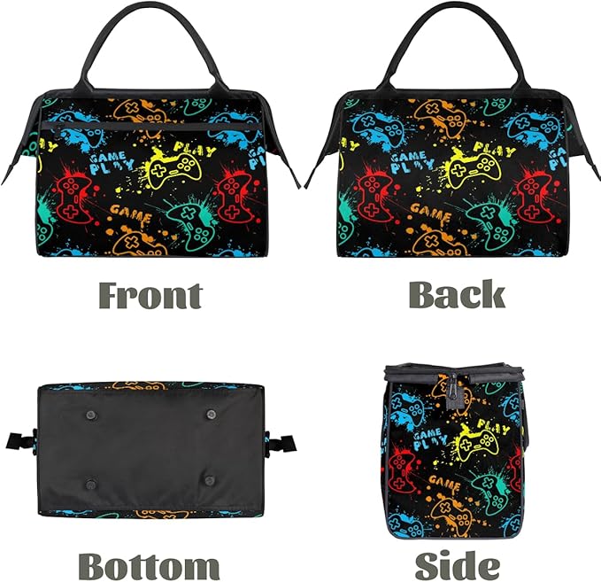 Sports Duffel Bags for Kids - Carry On Travel Gym Bag Waterproof Workout Shoulder Tote for Boys Girls Weekender Overnight Duffel for Swim Dance Camp(Game Video)