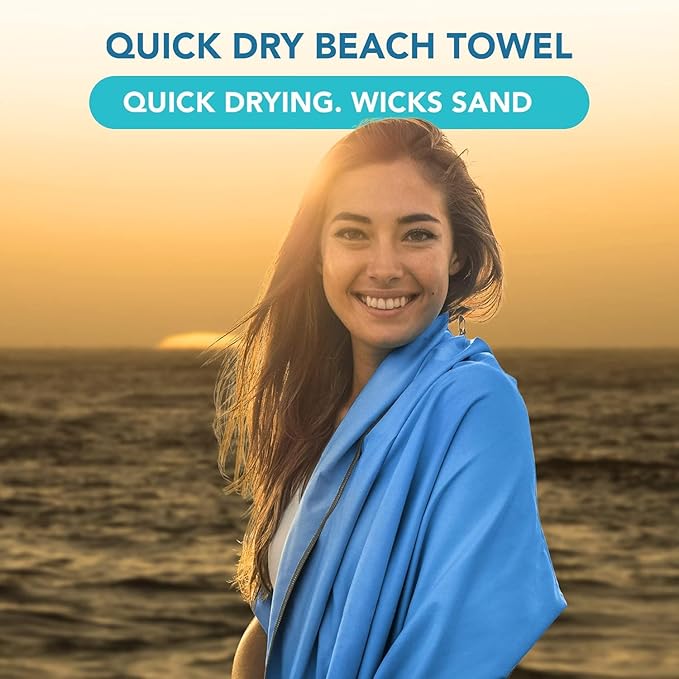 Youphoria Microfiber Travel Towel Fast Drying Lightweight - Quick Dry Towel for Camping, Beach, Backpacking, Hiking & Sport