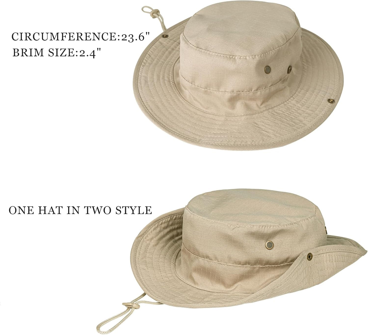 Sun Hats for Men Women Boonie Hat Foldable Fishing Hat UPF 50+ Bucket Hat for Fishing Hiking Garden Safari Beach