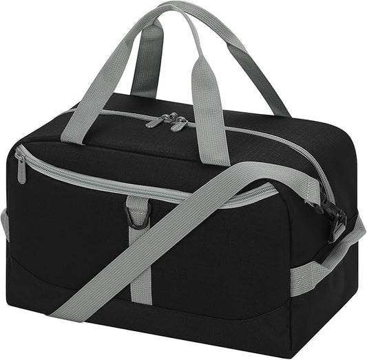 Apenze Small Gym Bag 14 inch lightweight Carry On Mini Duffel Bag with D-Ring for Travel Sport - Black