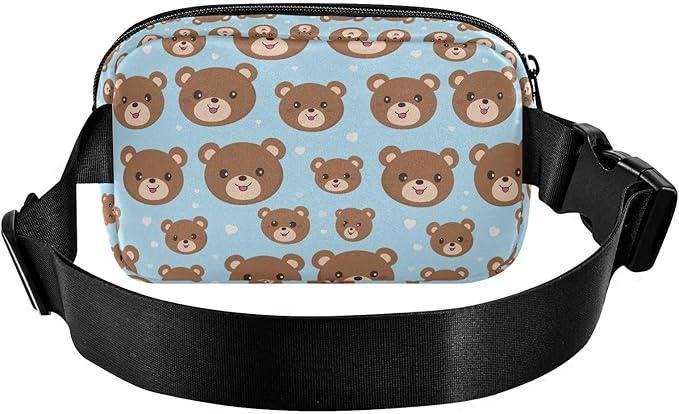 Fanny Pack for Women Men Water Resistant Fashion Waist Packs with Adjustable Strap Belt Bag for Travel Workout Jogging Hiking 21217256 Kawaii Teddy Bear