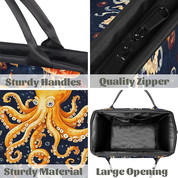 Octopus Overnight Weekender Bag for Women Men Travel Duffel Bags Waterproof Luggage Carry on Sports Yoga Gym Bag