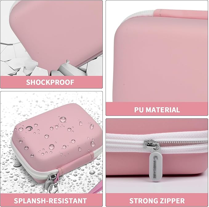 Comecase Carrying & Protective Case for Digital Camera, for CAMKORY/for Kodak Pixpro FZ45 FZ55/for Canon PowerShot ELPH 180/190 / for Sony DSCW800 DSCW830 Cameras for Travel - Pink
