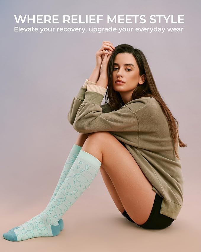 FITRELL 4 Pairs Compression Socks for Women & Men, 15-20mmHg Circulation Support for Athletic Travel Daily Wear