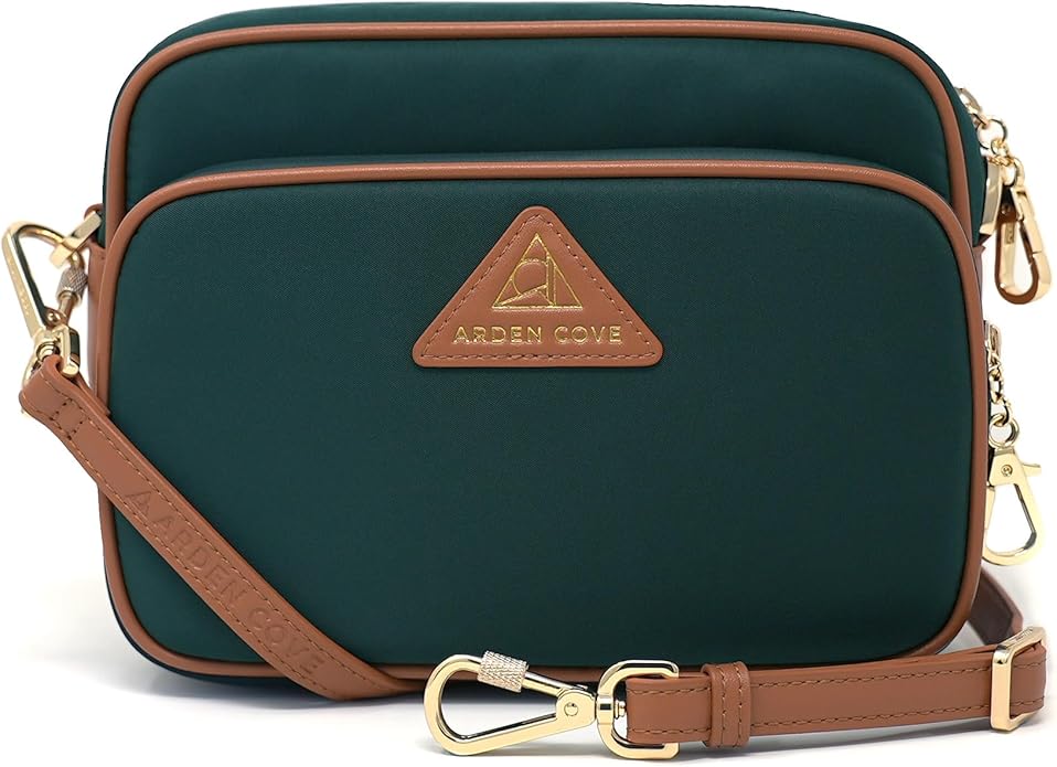 Womens Anti-Theft Water-Proof Travel Crossbody Bag with Slash-Resistant Faux Leather & Locking Clasps Strap