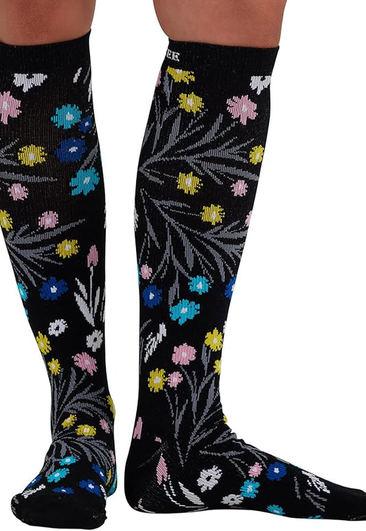 Cherokee Women's 10-15mmHg Compression Socks – Fun Print Knee Highs with Light Support, Soft Feel - PRINTSUPPORT