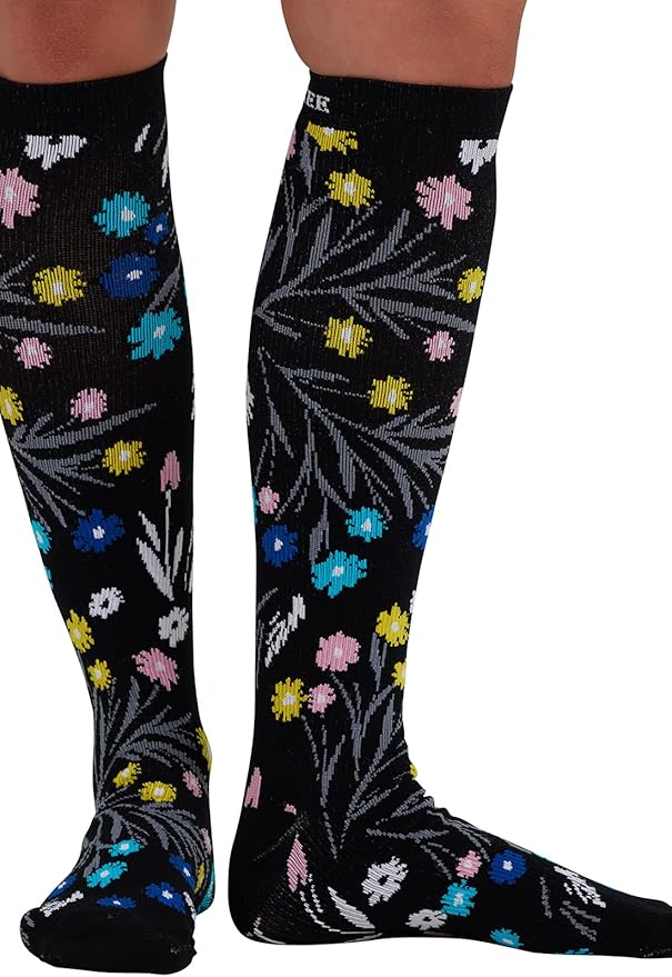 Cherokee Women's 10-15mmHg Compression Socks – Fun Print Knee Highs with Light Support, Soft Feel - PRINTSUPPORT
