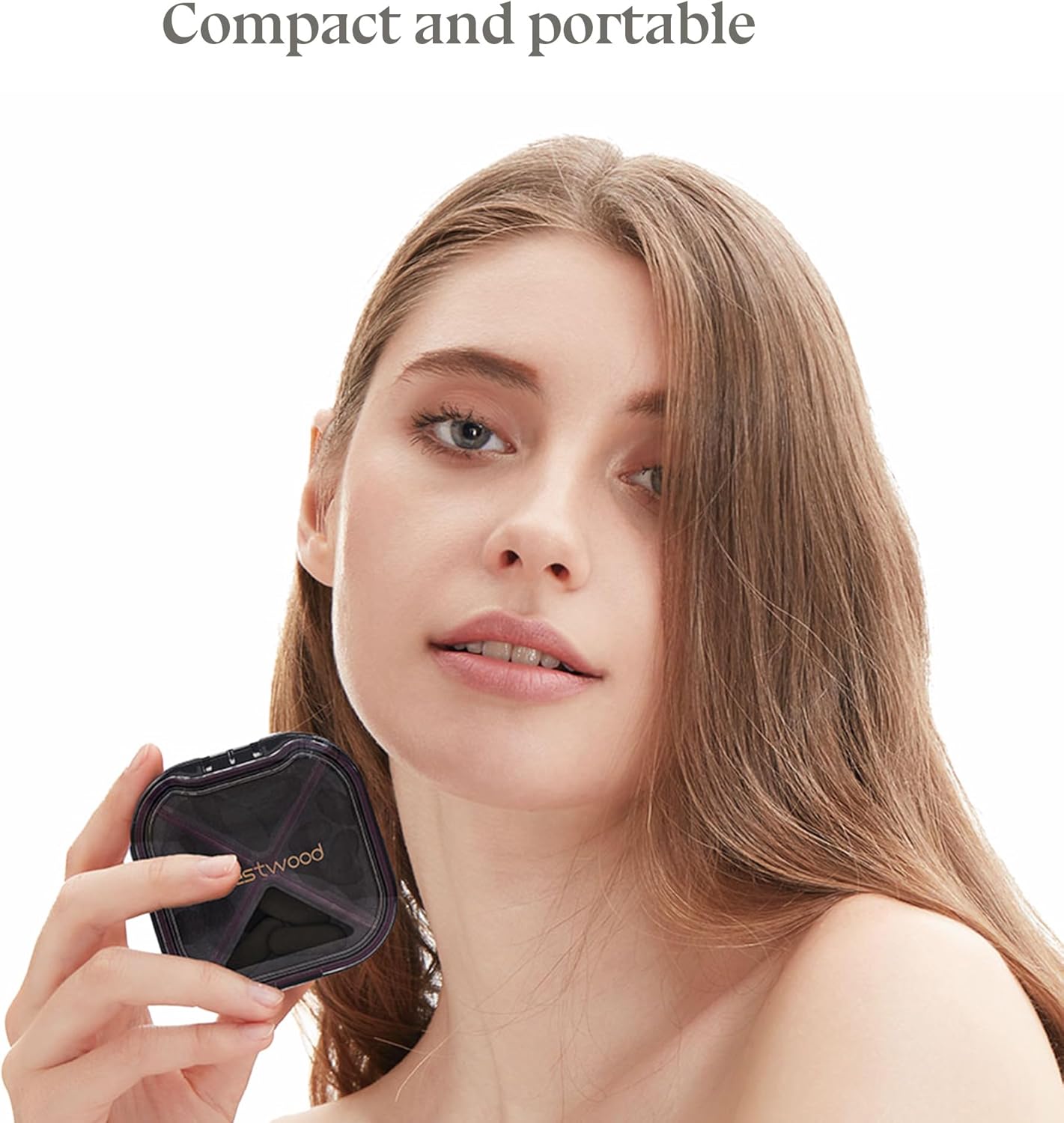 1 Pack Small Green Pill Organizer, 4 Compartments, Compact Stylish Cute Travel Camping Pill Box Daily Medicine Pill Case, Portable and Moistureproof to Store Vitamins, Medication and Supplements