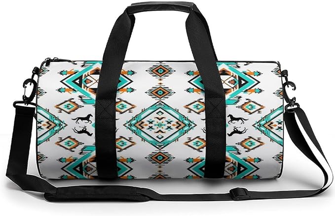 Weekender Carry on Beach Yoga Overnight Luggage Bag Southwestern Aztec Horse Gym Sports Duffle Bag Dance Gymnastics Bags