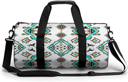 Weekender Carry on Beach Yoga Overnight Luggage Bag Southwestern Aztec Horse Gym Sports Duffle Bag Dance Gymnastics Bags