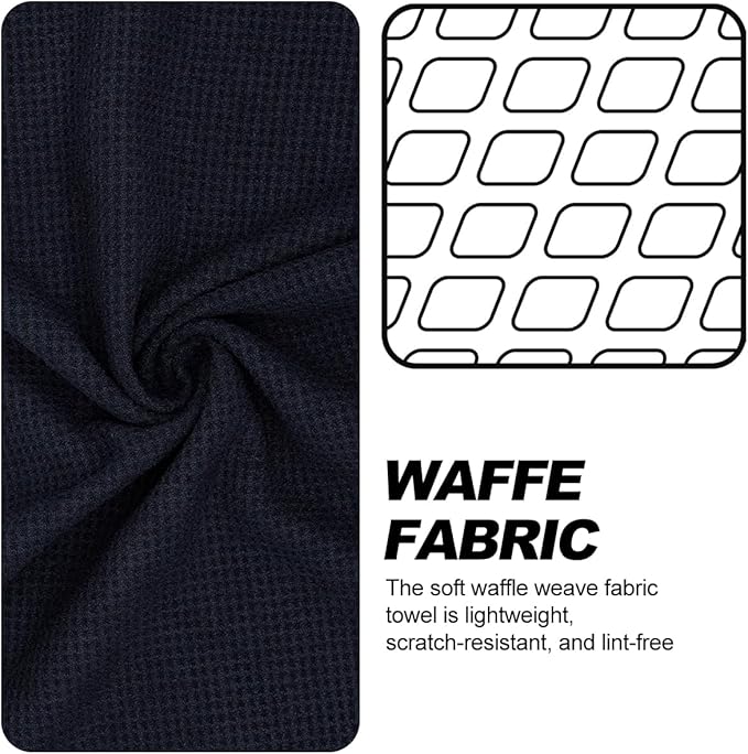 Magnetic Golf Towel, Microfiber Waffle Design with Clip - Industrial Strength Magnet for Strong Hold to Golf Bags, Carts & Clubs