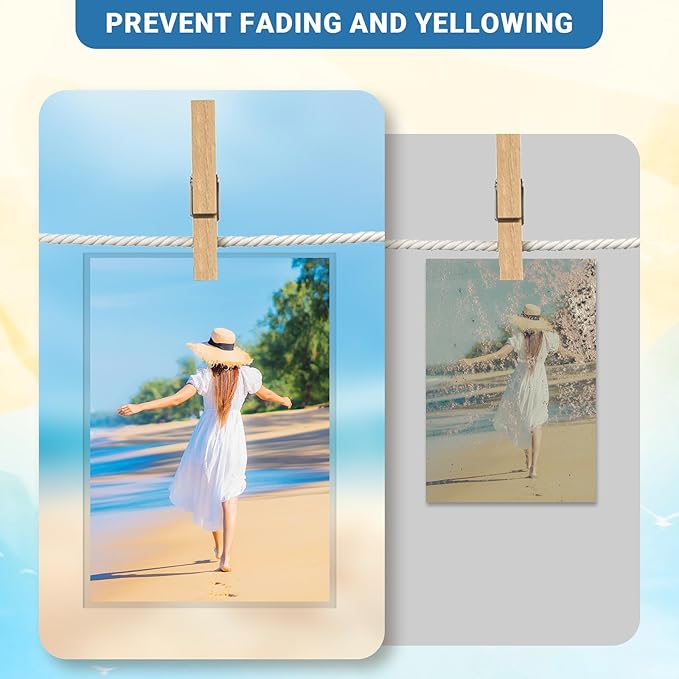 5x7 Soft Sheet Protectors 100 Pack, Clear Top Loading Photo Sleeves, No Holes Photo Protectors, Acid-Free Plastic Photocard Sleeve, Archival Safe & Waterproof