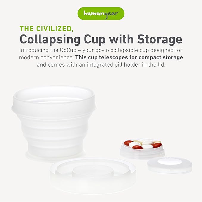 humangear GoCup | Compact Storage | On the Go Cup | BPA-free, PC-free, Phthalate-Free, Large (8 fl.oz/237ml), Clear