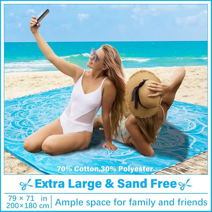 Oversized Turkish Beach Towel Blanket XXL Cotton Sandproof Towels Boho Woven Extra Large Big Sand Free Giant Throw Blankets Huge Quilt XL Picnic Camping Necessities Cloud for Adult Gifts