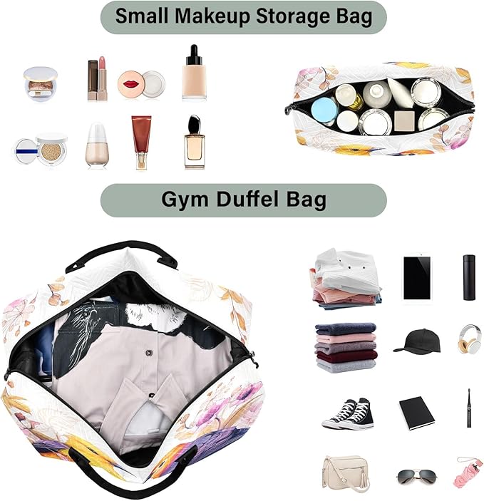 Flowers Spring Bird Travel Duffle Bag Gym Yoga Carry on Bags for Men Women Weekender Bag