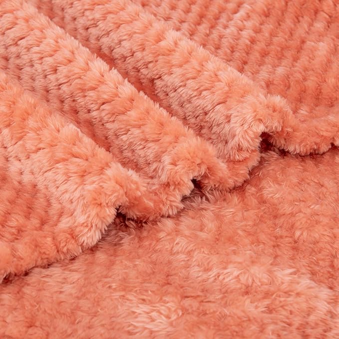 Fuzzy Blanket or Fluffy Blanket for Baby, Soft Warm Cozy Coral Fleece Toddler, Infant or Newborn Receiving Blanket for Crib, Stroller, Travel, Decorative (28Wx40L, XS-Grapefruit)