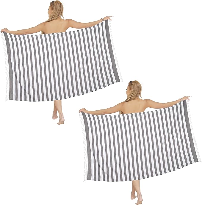 Beach Towel 2 Pack,Sand Free Beach Towels Oversized 39 x 72,Turkish Beach Towel Quick Dry Towel,Lightweight Pool Towels for Adults Travel Towel,Cool Beach Essentials Super Absorbent Towels