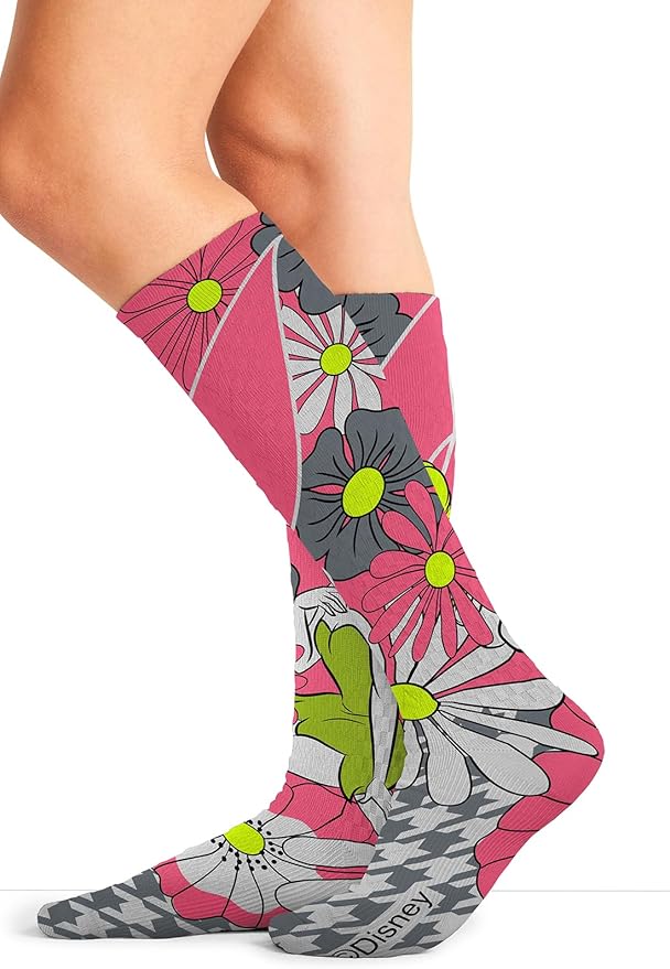Cherokee Women's 10-15mmHg Compression Socks – Fun Print Knee Highs with Light Support, Soft Feel - PRINTSUPPORT