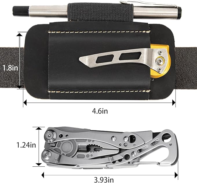 Leather Knife Sheath for Belt,Knife Sheath,Horizontal Carry Pocket Knife Holder,EDC Belt Organizer,Compact Draw Knife Holster,EDC Pocket Organizer,Sheath for Folding Knife